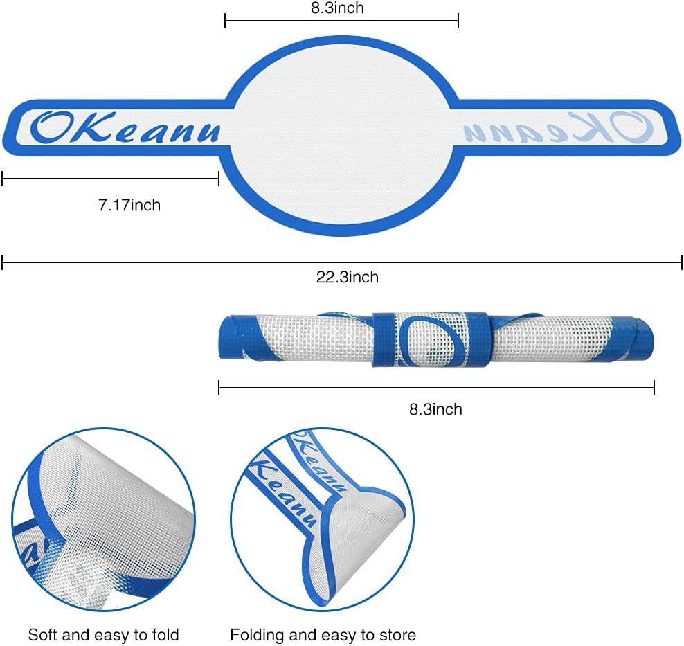 Silicone Baking Mat for Dutch Oven Bread Baking - Long Handles Sling Baking Mat Gentler Safer & Easier to Transfer for Dough, Bread Baking Supplies Eco-Friendly Alternative for Parchment Paper