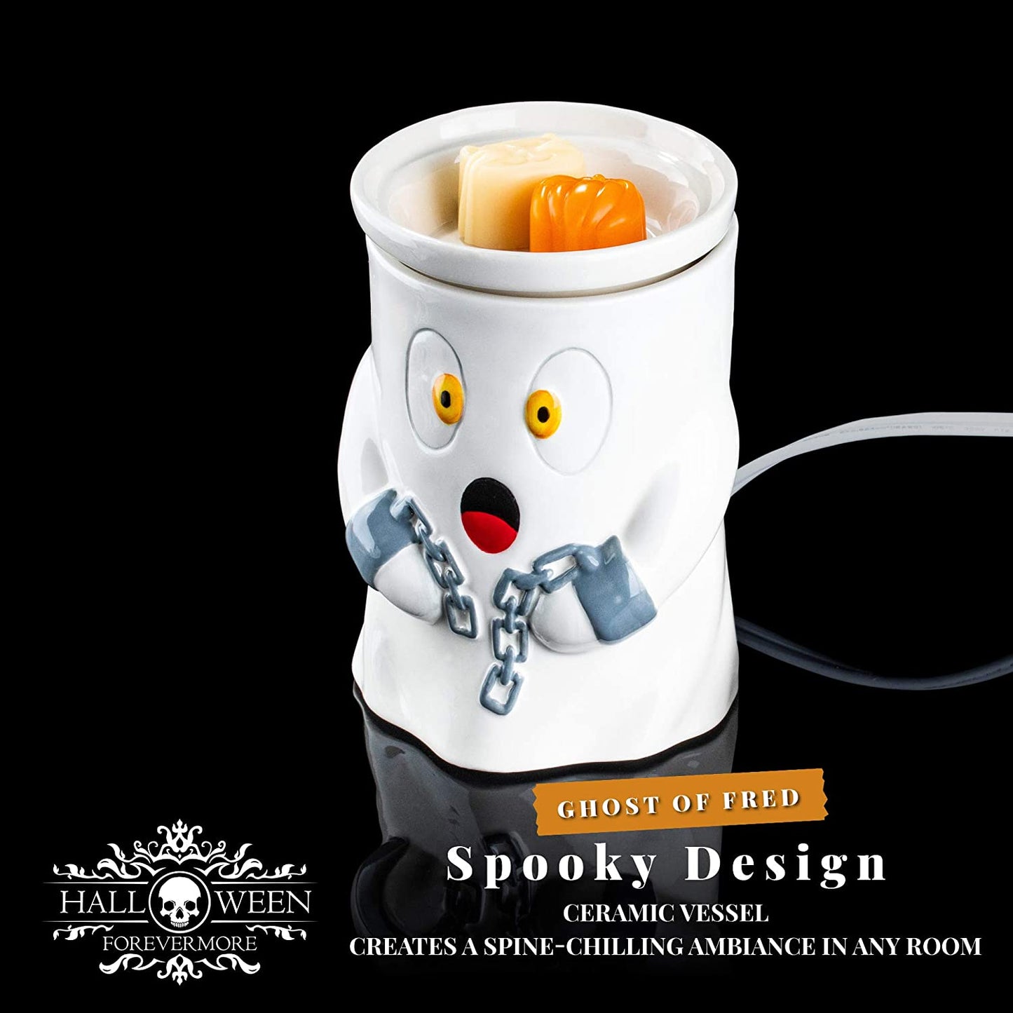 Friendly Ghost Ceramic Wax Warmer | Flameless & Easy to Clean | Handcrafted Horror-Style Character Aromatherapy Candle Warmers