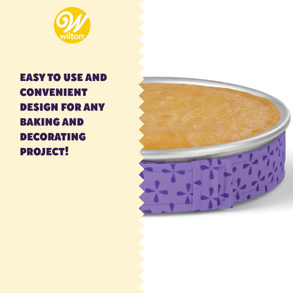 Bake-Even Cake Strips for Evenly Baked Cakes, 2-Piece Set, Purple, Fabric