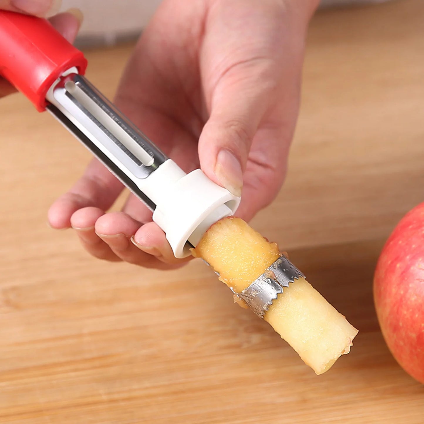 2 in 1 Fruit Corers Peeler Stainless Steel Handheld Fruit Core Extractor Reusable Multifunctional Fruit Peeling Tool for Kitchen