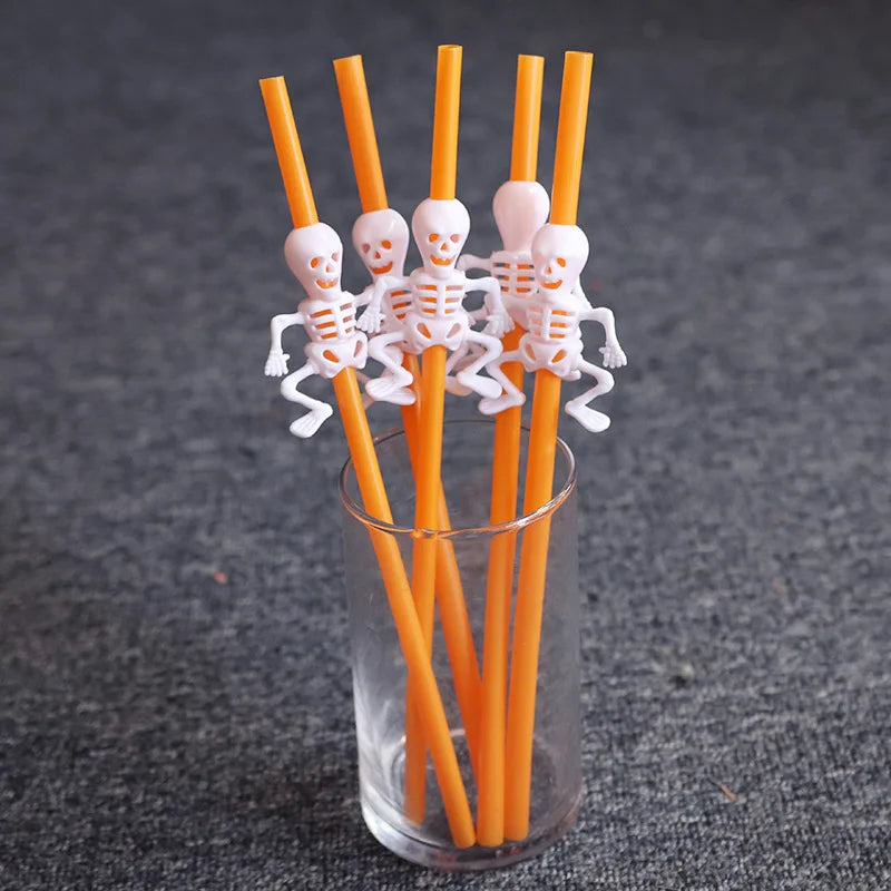 Halloween Pumpkin Straw Ghost Straws Halloween Decoration Straws Halloween Party Supplies Halloween Decorations for Home Party