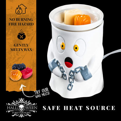 Friendly Ghost Ceramic Wax Warmer | Flameless & Easy to Clean | Handcrafted Horror-Style Character Aromatherapy Candle Warmers