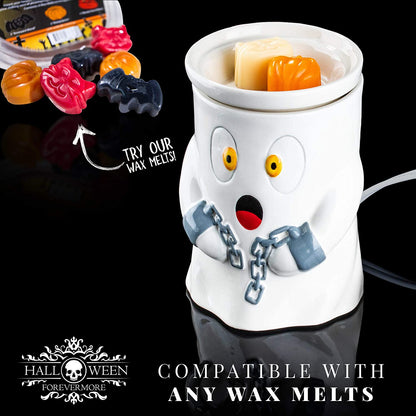 Friendly Ghost Ceramic Wax Warmer | Flameless & Easy to Clean | Handcrafted Horror-Style Character Aromatherapy Candle Warmers