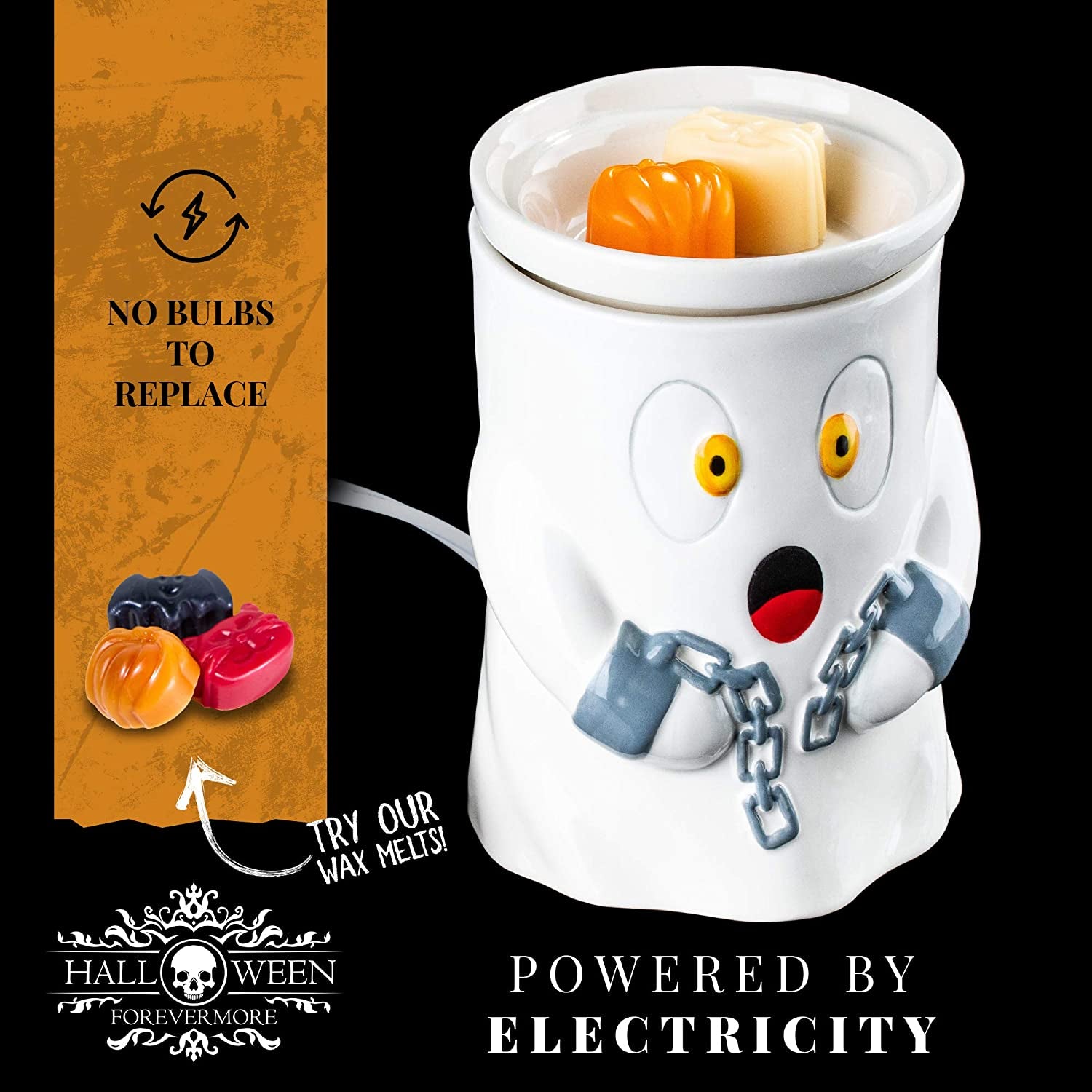 Friendly Ghost Ceramic Wax Warmer | Flameless & Easy to Clean | Handcrafted Horror-Style Character Aromatherapy Candle Warmers